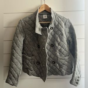 Cabi Gray Quilted Double Breasted Jacket